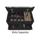 Ver imagem 3 de Porta Maquiagem Caixa Organizadora Com Espelho Preto Laca