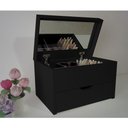 Ver imagem 5 de Porta Maquiagem Caixa Organizadora Com Espelho Preto Laca