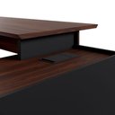 Ver imagem 3 de Mesa em L para Escritório Diretor 3 Gavetas MDF MDP 180cm Louro Preto F5 Office