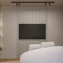 Ver imagem 4 de Painel Ripado para TV até 60 Polegadas MDF 141CMX250CM Modular Gris Fosco Linea Brasil
