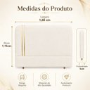 Ver imagem 4 de Cabeceira Glória Casal Estofada Boucle Off White com Detalhe Dourado