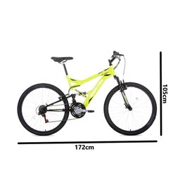 Bicicleta Stinger Aro 26 Passeio Houston Quadro Aço Carbono Freio V-brake 21 Marchas Amarelo e - 2