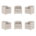 Ver imagem 1 de Kit 6 Poltronas Decorativas Tilla Consultório Recepção Sala Cor:bege