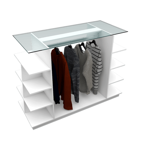 BALCÃO ARARA EXPOSITOR M06.2021.B (LOJA, ROUPAS) MUNDI MOVEIS