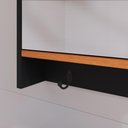 Ver imagem 3 de Espelheira de Banheiro Armarinho Suspenso Com Porta Ganchos Prateleira Organizadora Genova - Preto/