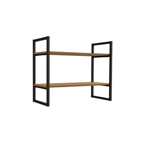 Prateleira Quarto Casal Industrial LI008 Freijo/Preto - Kappesberg