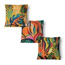 Ver imagem 4 de Kit 3 Capas de Almofada 43x43cm Microfibra Floral Tropical Pop Art