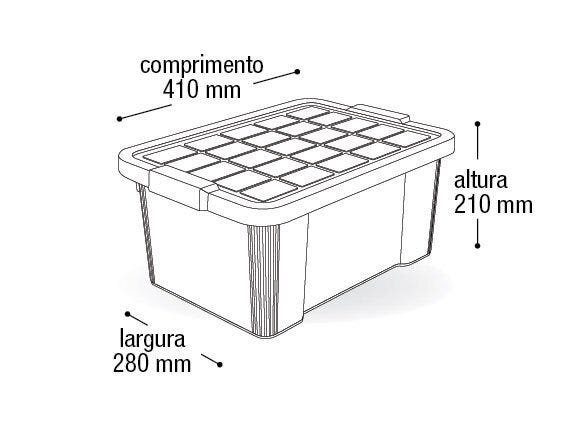 CAIXA ORGANIZADORA CONTAINER EMPILHAVEL COM TAMPA E ALCA DUPLA ORGANIZADOR MULTIUSO PARA ROUPAS SAPA - 4