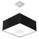 Ver imagem 1 de Lustre Pendente Quadrado Md-4065 Cúpula em Tecido 30/70x70cm Preto - Bivolt