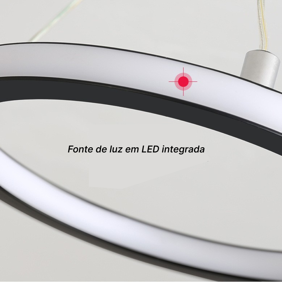 Luminária de Teto Pendente Led Moderna Lustre para Corredor Sala Quarto - 3