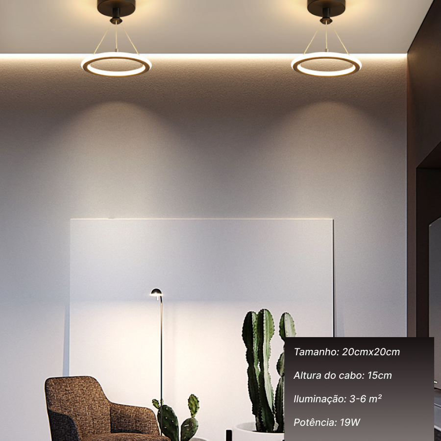 Luminária de Teto Pendente Led Moderna Lustre para Corredor Sala Quarto - 5