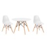 Conjunto Infantil Mesa Eames Branca 60cm com 2 Cadeiras Branca - 2