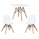 Ver imagem 2 de Conjunto Infantil Mesa Eames Branca 60cm com 2 Cadeiras Branca