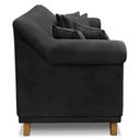 Ver imagem 6 de Kit 2 Poltronas E Sofá 2 Lugares 1,80m Preto Pés Castanho