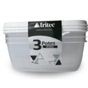 Ver imagem 1 de Kit 3 Potes Armazenar Freezer Micro-ondas Lava-louça 800ml:branco