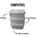 Ver imagem 4 de Kit 3 Potes Armazenar Freezer Micro-ondas Lava-louça 800ml:branco