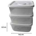 Ver imagem 2 de Kit 3 Potes Armazenar Freezer Micro-ondas Lava-louça 800ml:branco
