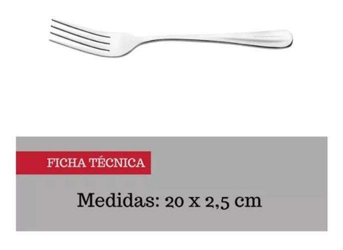 Garfo de Mesa Inox Euro com 12 Pçs Line - 5