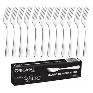 Garfo de Mesa Inox Euro com 12 Pçs Line