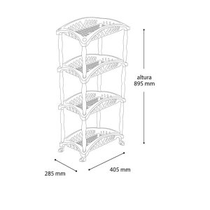 Organizador Fruteira Vertical de Chao com 3 Andares Multiuso Casa Cozinha Frutas Porta Treco Preto