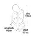 Ver imagem 4 de Banco Banqueta com Encosto para Bar Lanchonete Festa Plastica Banquinho Ergonomico Emplilhavel Preta