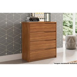 Cômoda Casal Atria 4 Gavetas Amêndola Touch - Demóbile - 5