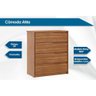 Cômoda Casal Atria 4 Gavetas Amêndola Touch - Demóbile - 2