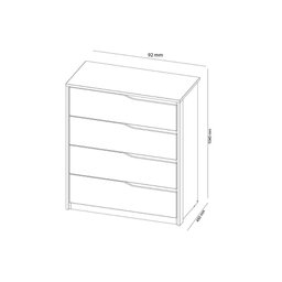 Cômoda Casal Atria 4 Gavetas Amêndola Touch - Demóbile - 3