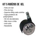 Ver imagem 4 de Kit Rodízio 5 Rodinhas de Gel Anti Risco P/ Cadeiras e Gamer