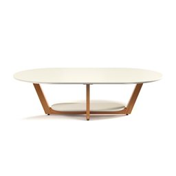 Mesa de Centro Elegance Mdf Off White Nature Tebarrot Móveis - 1