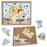 Quebra Cabeça Infantil Madeira Animais Casal Peixes 7 Peças - 1