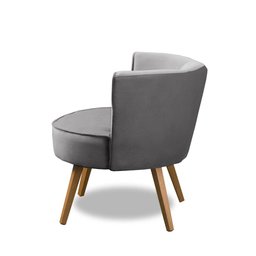 Poltrona Para Sala Decorativa Isa Suede Cinza Adonai Estofados - 5