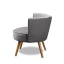 Ver imagem 5 de Poltrona Para Sala Decorativa Isa Suede Cinza Adonai Estofados