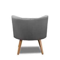 Poltrona Para Sala Decorativa Isa Suede Cinza Adonai Estofados - 6