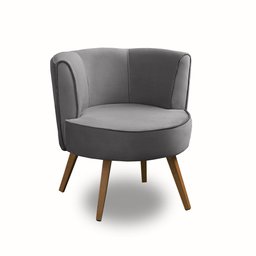 Poltrona Para Sala Decorativa Isa Suede Cinza Adonai Estofados - 2