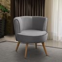 Ver imagem 1 de Poltrona Para Sala Decorativa Isa Suede Cinza Adonai Estofados
