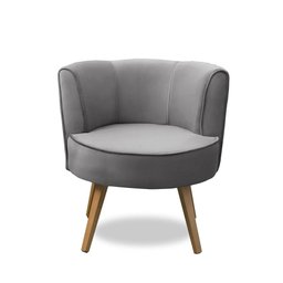 Poltrona Para Sala Decorativa Isa Suede Cinza Adonai Estofados - 4