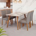 Ver imagem 1 de Mesa de Jantar 4 Lugares Adele Fernanda com Vidro Off Madeira/white/grafite - Cimol