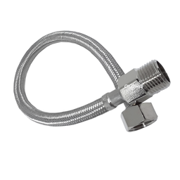 Engate Mangueira Flexível Trançado Aço Inox 40cm Quente Fria:Prateado - 3