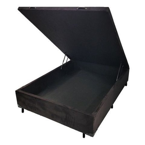 Cama Casal Box Baú Fabricação Própria 138x188 Cor Preto