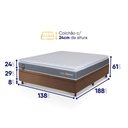 Ver imagem 2 de Conjunto Box Baú Marrom Luanda Cinza Espuma D28 Casal 138x188x69 - King House