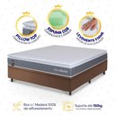 Ver imagem 3 de Conjunto Box Baú Marrom Luanda Cinza Espuma D28 Casal 138x188x69 - King House