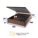 Ver imagem 6 de Conjunto Box Baú Marrom Luanda Cinza Espuma D28 Casal 138x188x69 - King House