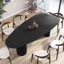 Ver imagem 2 de Mesa de Jantar Orgânica Breeze 2,70 X 1,20m 10 Lugares Lâmina Natural de Madeira Preto