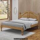 Ver imagem 2 de Cama Casal Queen 160cm com Cabeceira Pé Madeira Eduarda Freijó F07 - Mpozenato