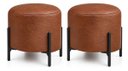 Ver imagem 1 de Kit 2 Puff Thor Sala C. Renassi Courissimo Pes Industrial Couríssimo Marrom