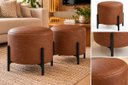 Ver imagem 2 de Kit 2 Puff Thor Sala C. Renassi Courissimo Pes Industrial Couríssimo Marrom