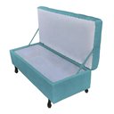 Ver imagem 2 de Recamier Bau Bia 80cm Suede Azul Turquesa - Dominic Decor