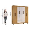 Guarda Roupas Casal 8 Portas Ripado Impressão 4 Gavetas Maynara Freijó/baunilha Flex Araplac - 3