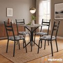 Ver imagem 2 de Conjunto de Mesa Thais 0,70m com 4 Cadeiras Artefamol Granito / Dark